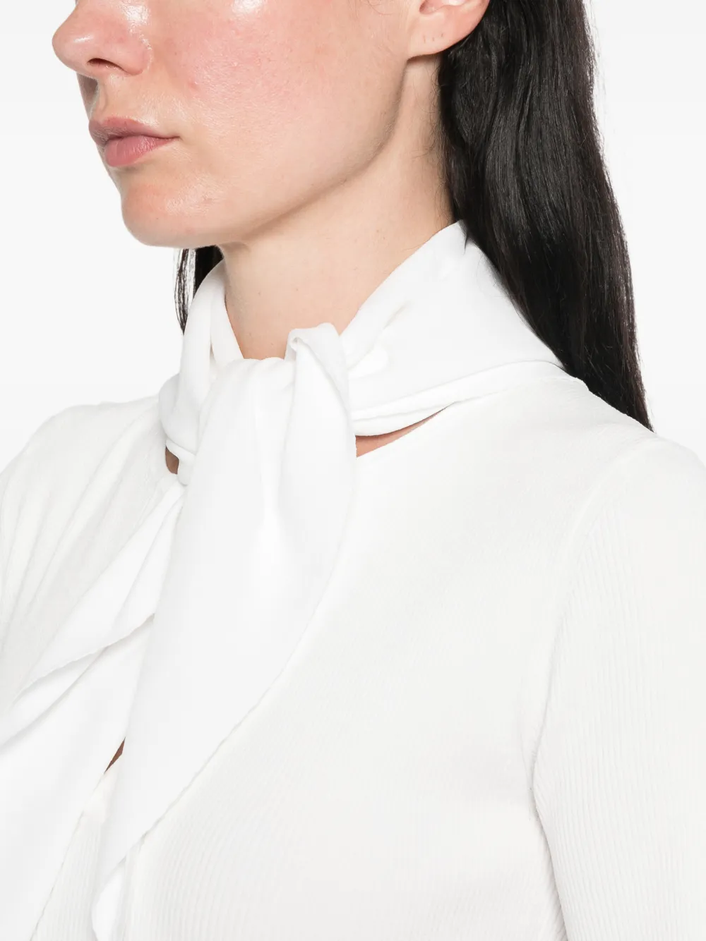 Max Mara Top met korte mouwen en sjaaldetail Wit