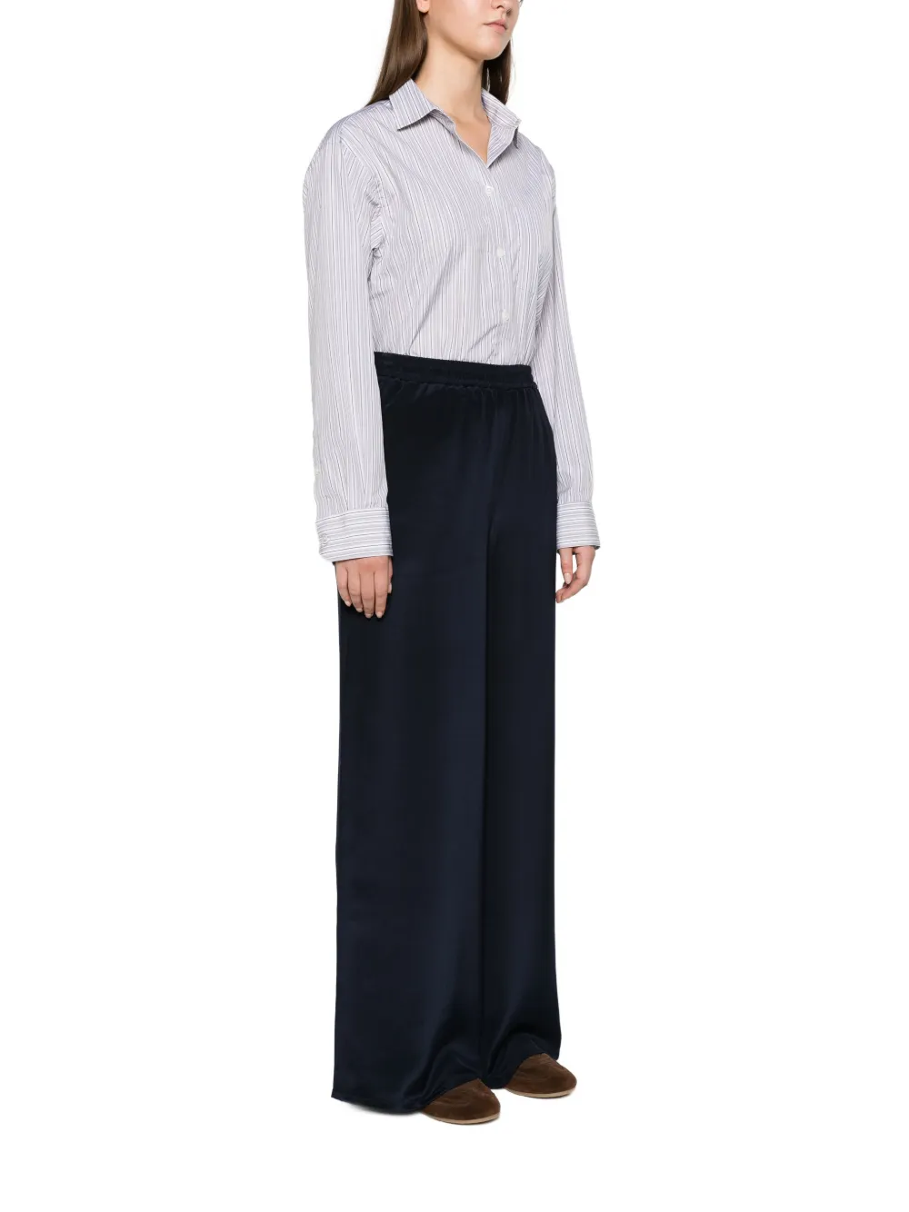 Max Mara relaxed-fit heavy silk trousers ultramarine Blauw