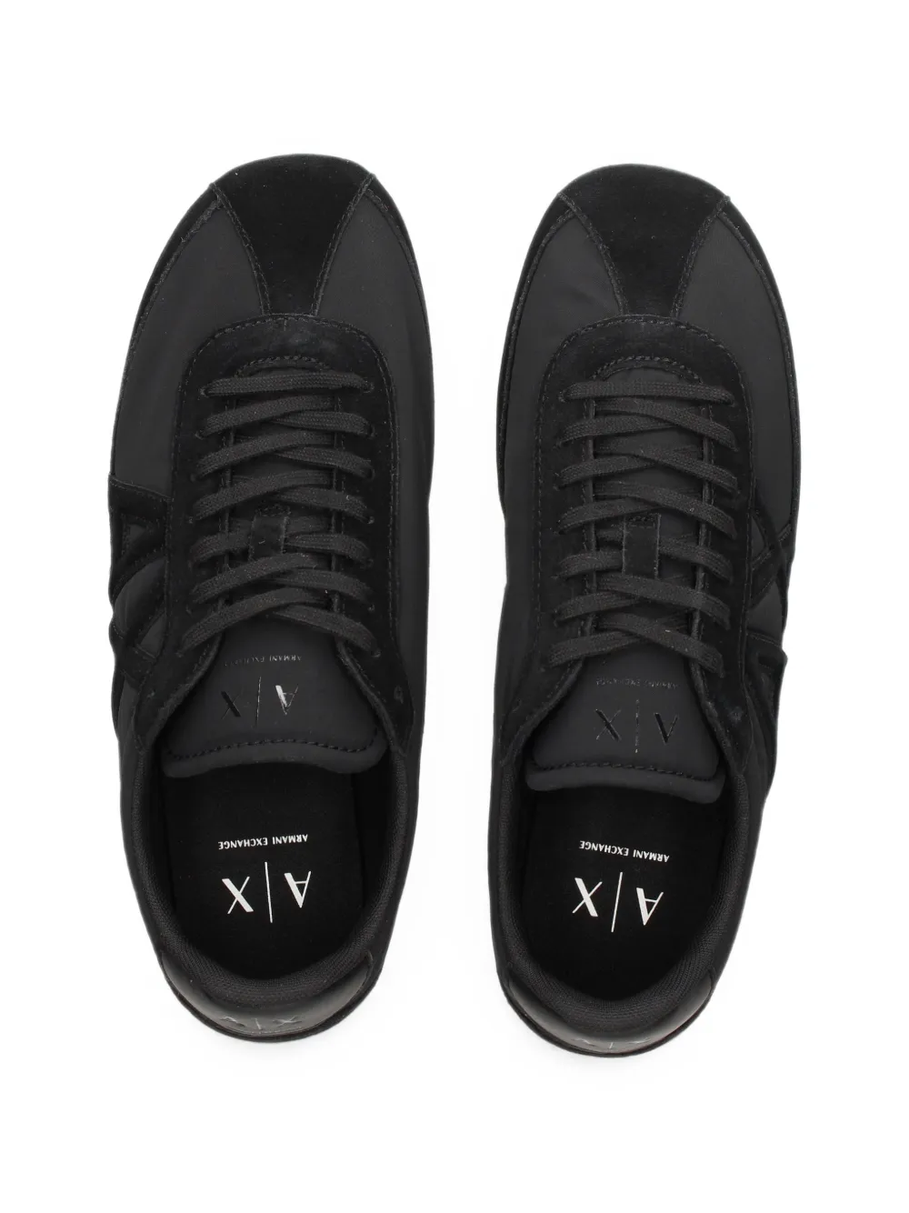 Armani Exchange logo-patch panelled sneakers Zwart