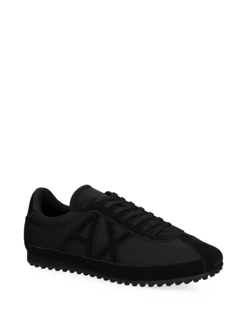 Armani Exchange logo-patch panelled sneakers Zwart