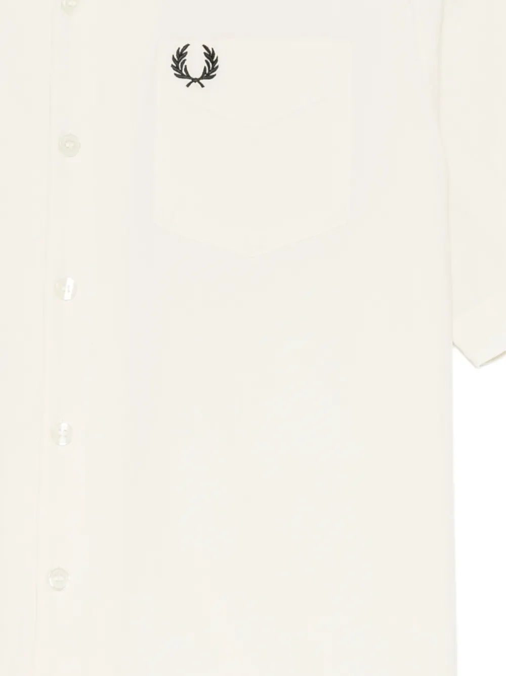 Fred Perry Seersucker overhemd met omgekeerde kraag Beige