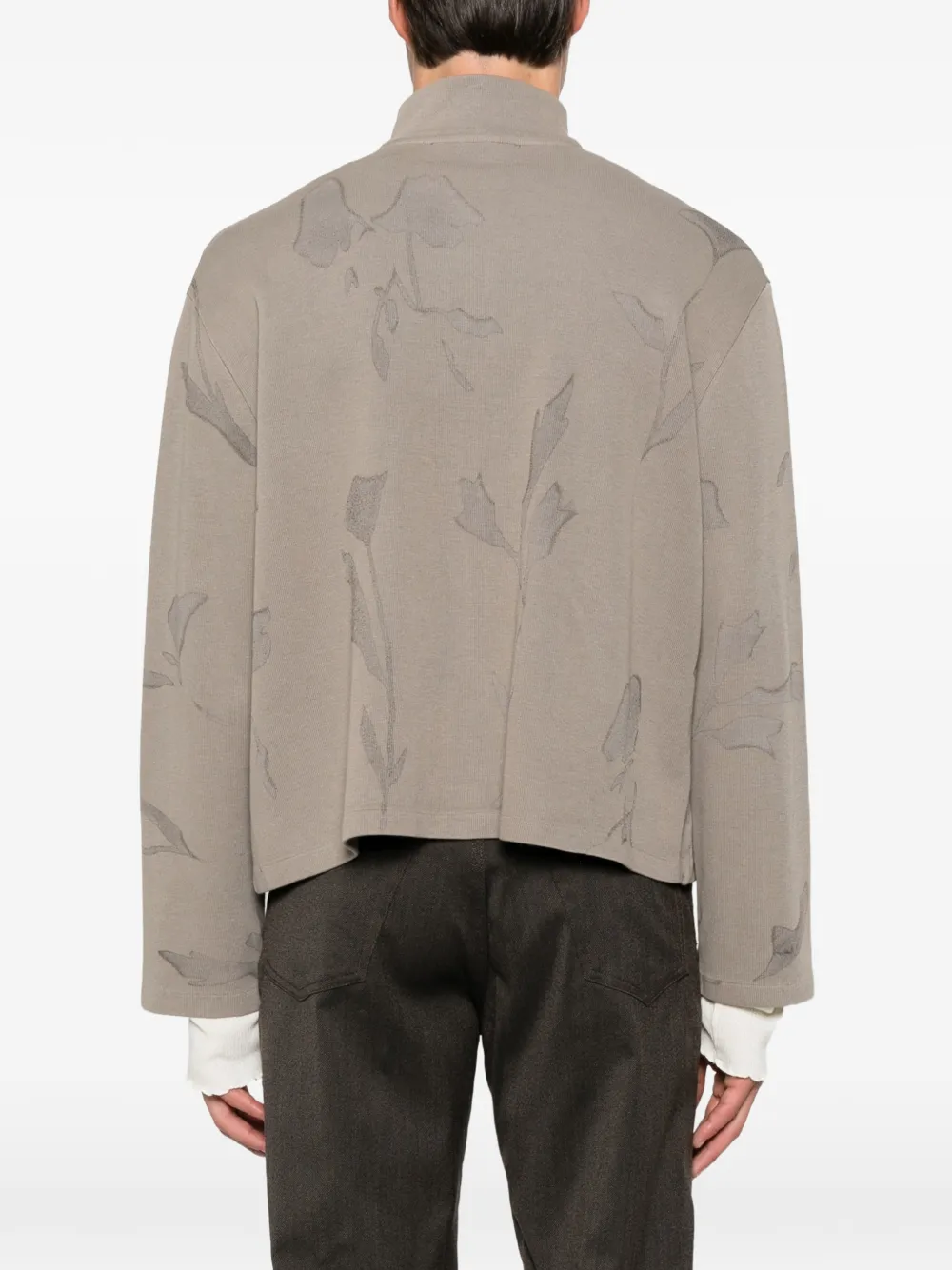 OUR LEGACY Shrunken sweater met bloemen-print en rits Bruin