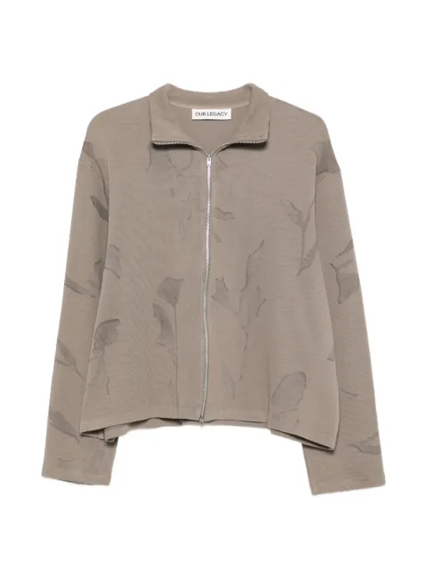 OUR LEGACY Shrunken floral-print zip-up sweatshirt