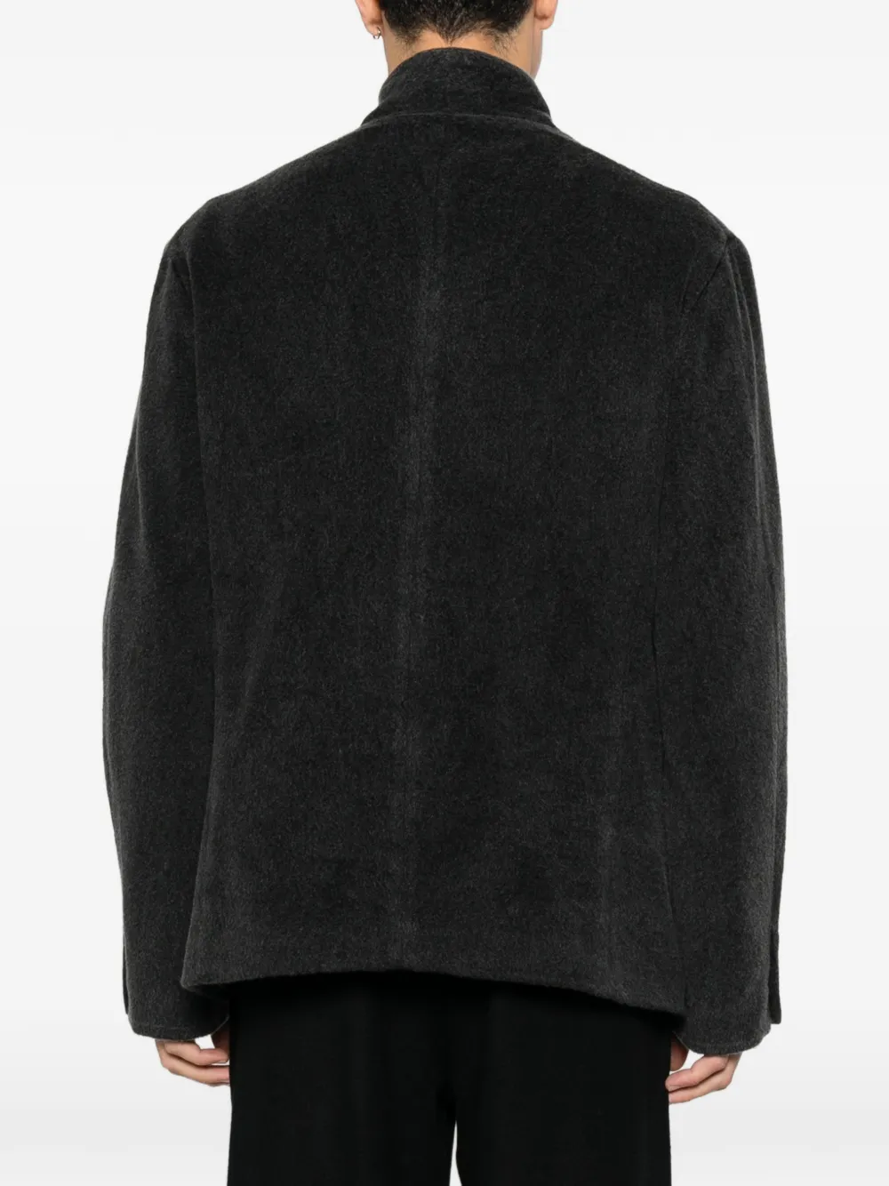 Avant Toi Button-up blazer met hoge hals Grijs