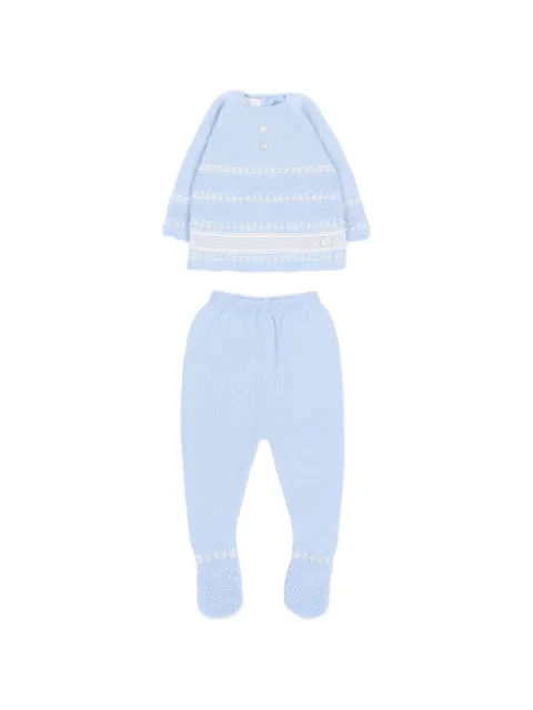 Paz Rodriguez intarsia-knit wool trouser set