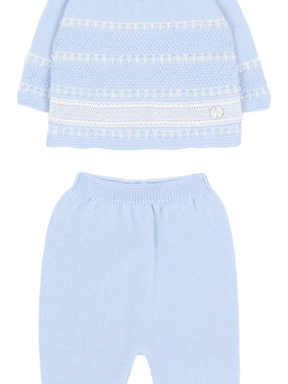 Paz Rodriguez Intarsia gebreide wollen broek set Blauw