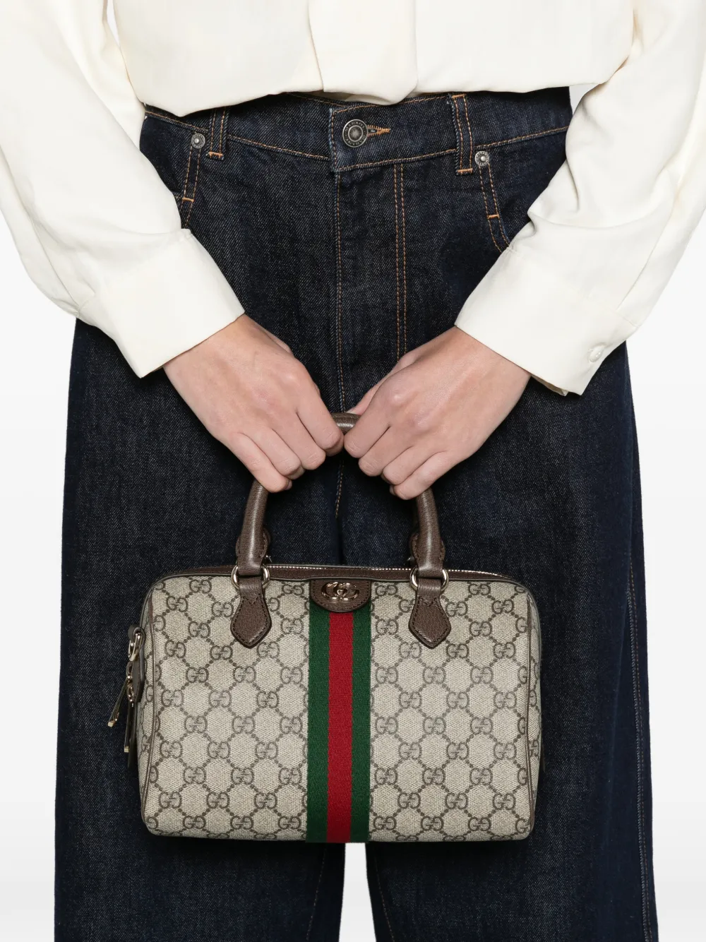 Gucci Ophidia medium Boston bag Beige