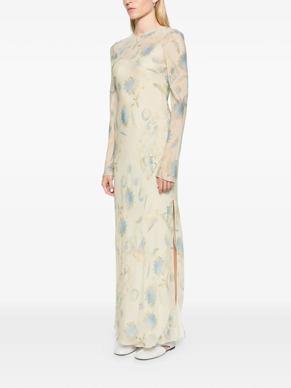 SIR. Cecile long sleeve dress Beige