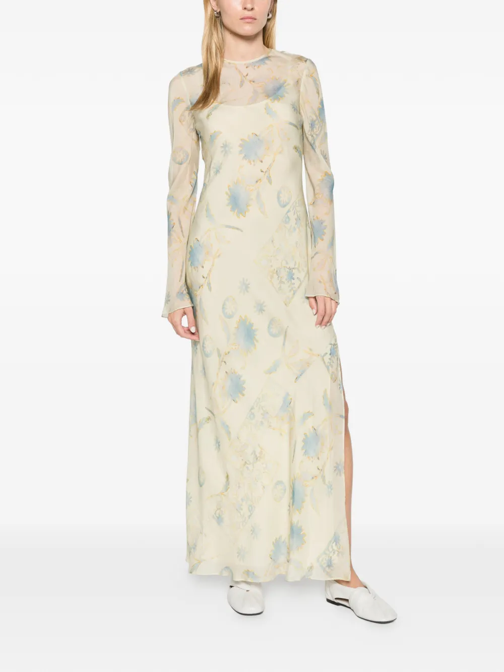 SIR. Cecile long sleeve dress Beige
