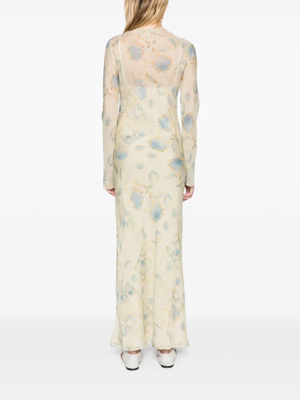 SIR. Cecile long sleeve dress Beige