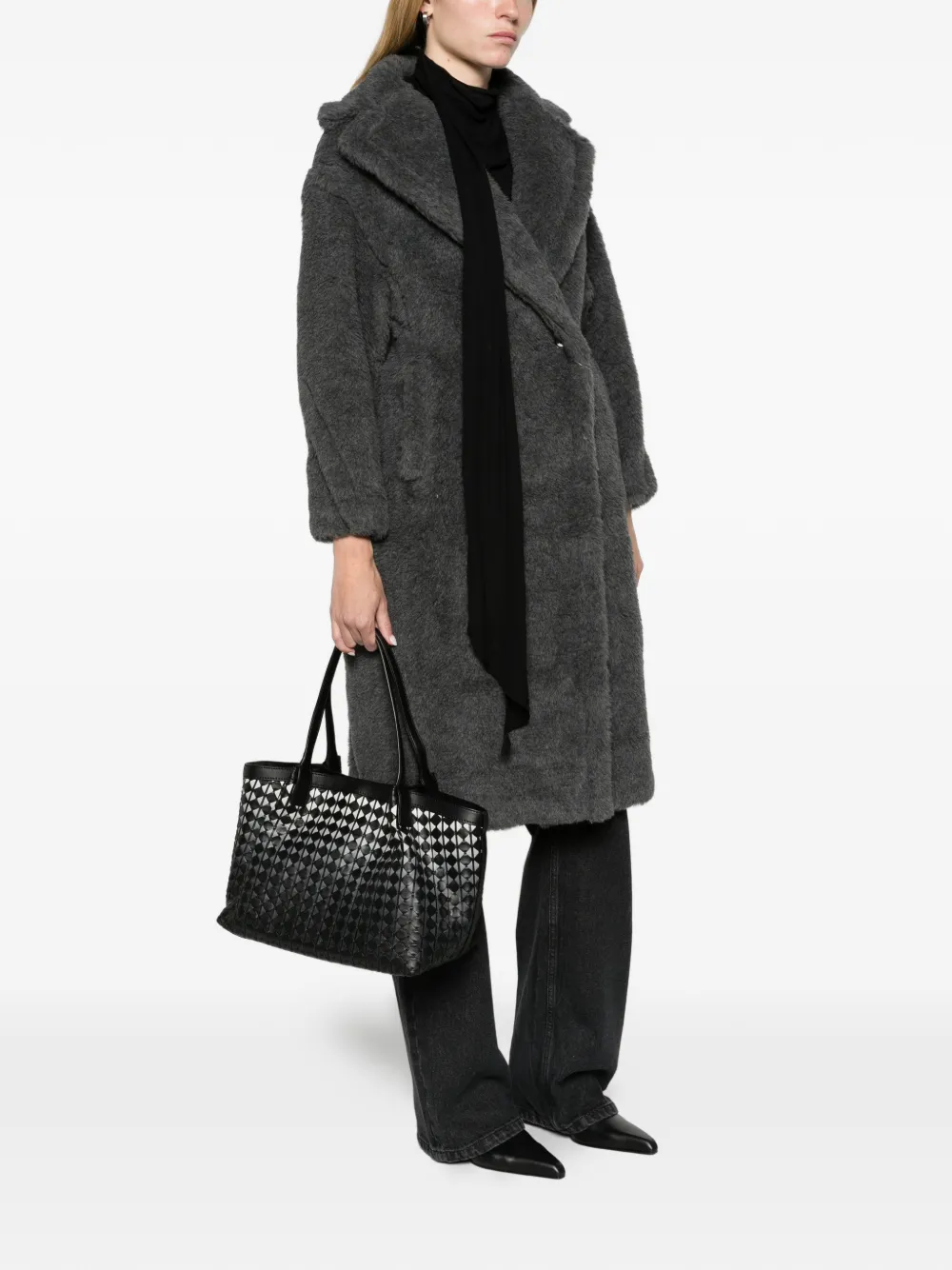 Max Mara Teddy Bear Icon coat in wool and alpaca Grijs