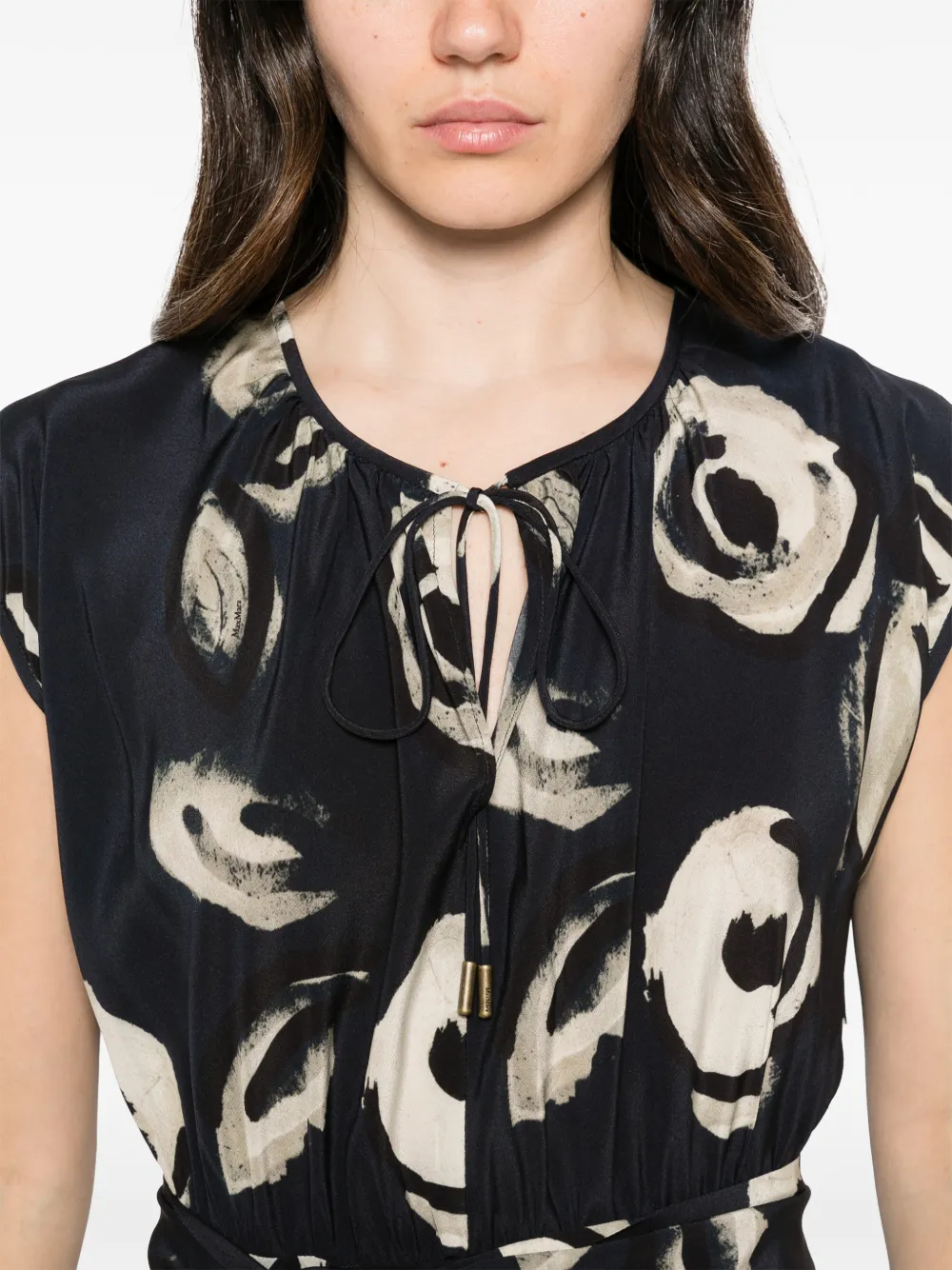 Max Mara Jurk met gestrikte taille Blauw