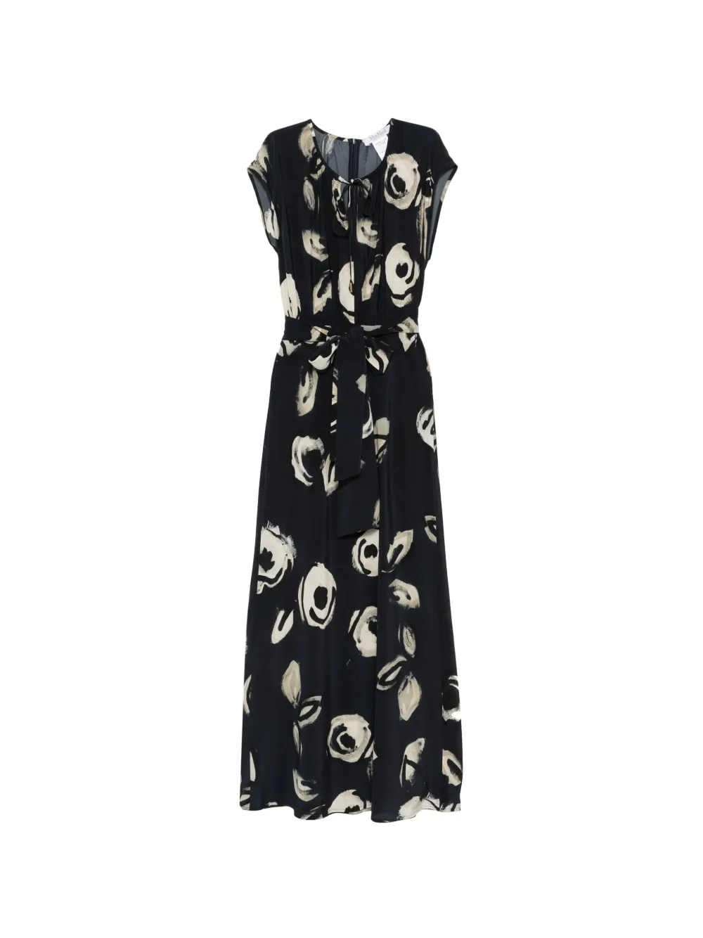 Max Mara printed tie-waist midi dress - Bleu