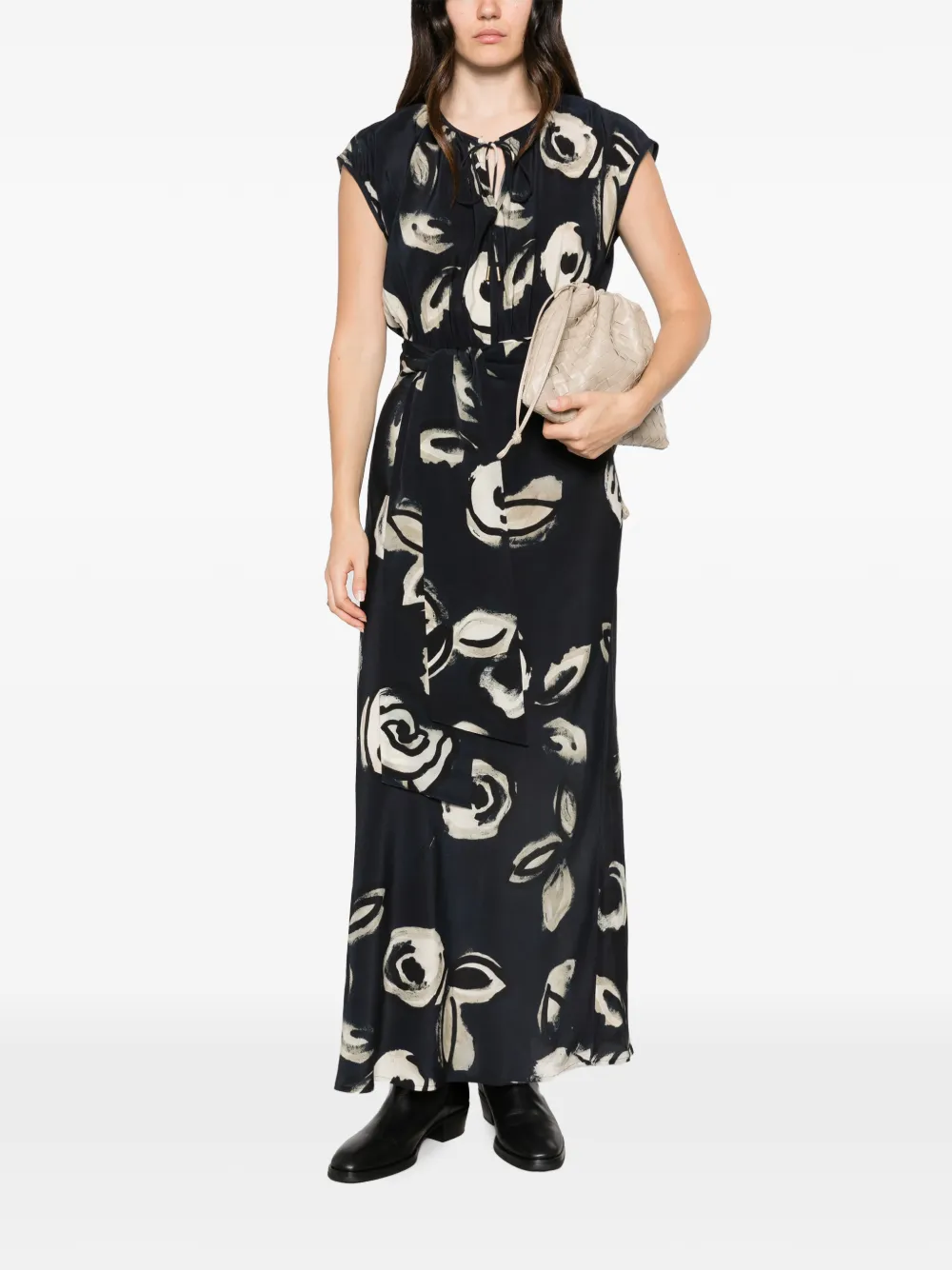 Max Mara Jurk met gestrikte taille Blauw