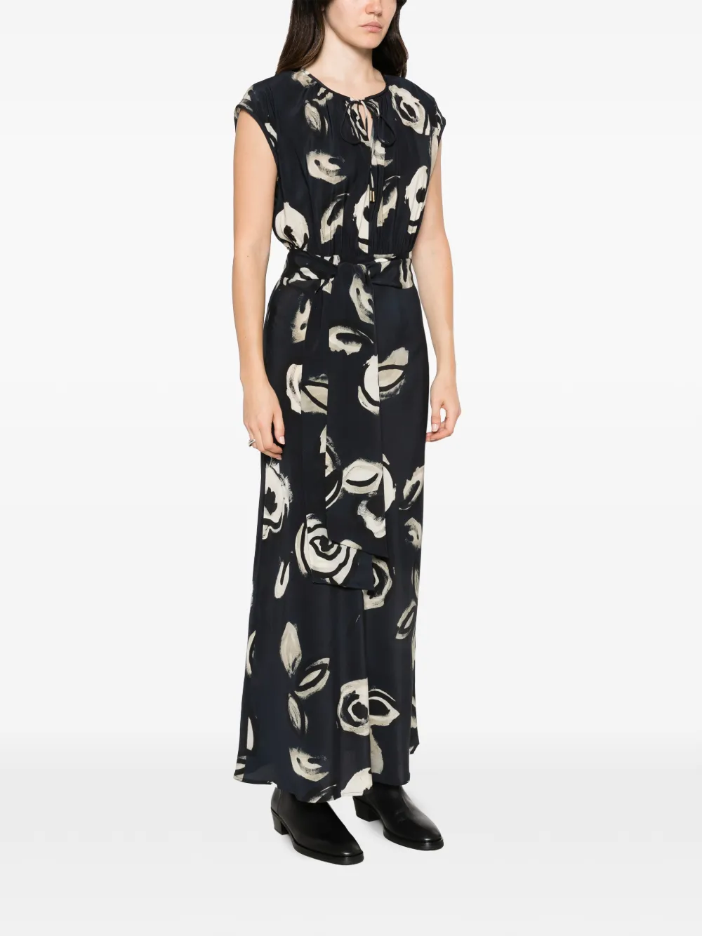 Max Mara Jurk met gestrikte taille Blauw