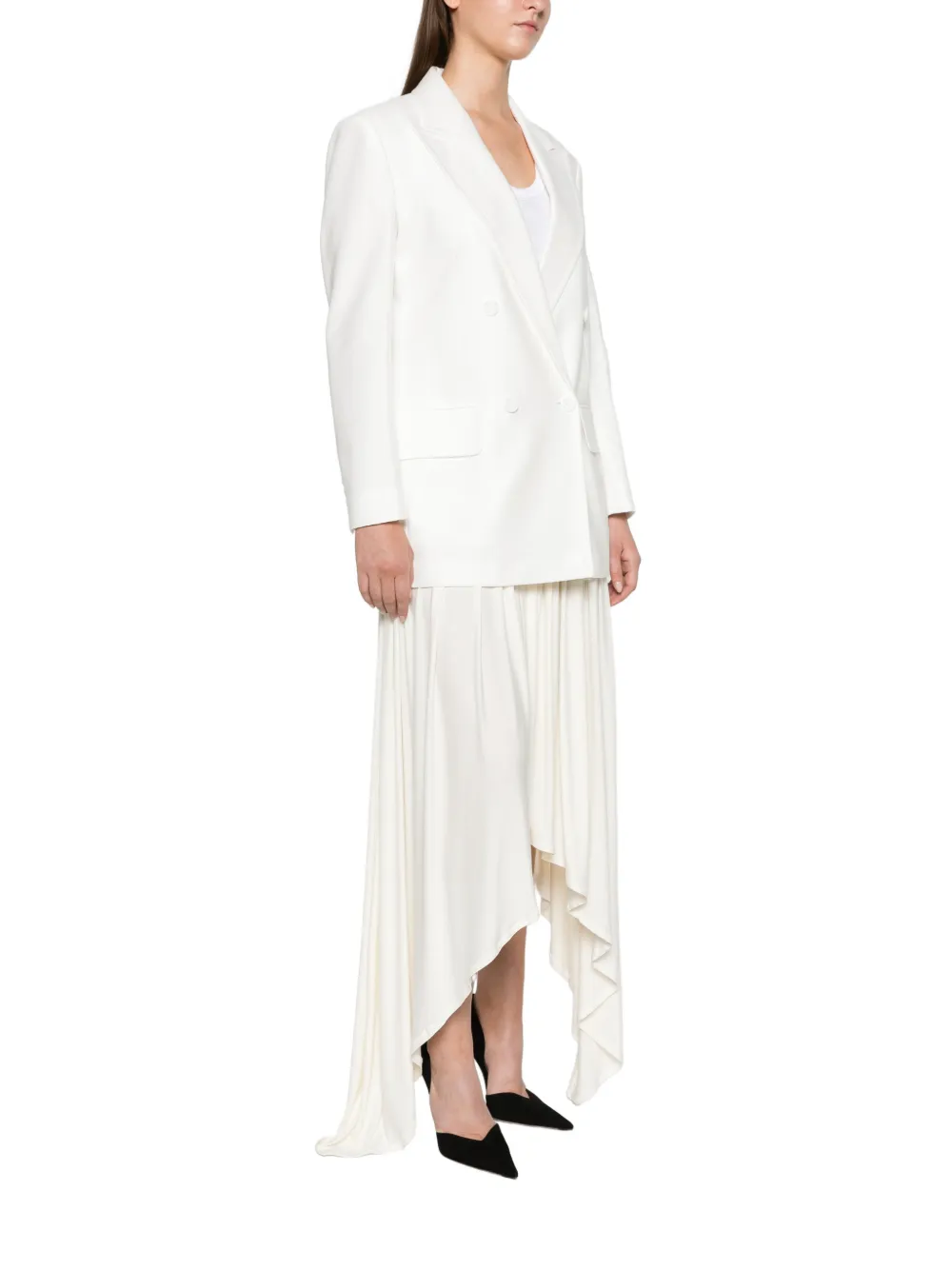 Max Mara piqué jersey Olimpia jacket white Wit