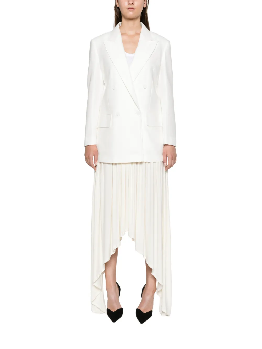 Max Mara piqué jersey Olimpia jacket white Wit