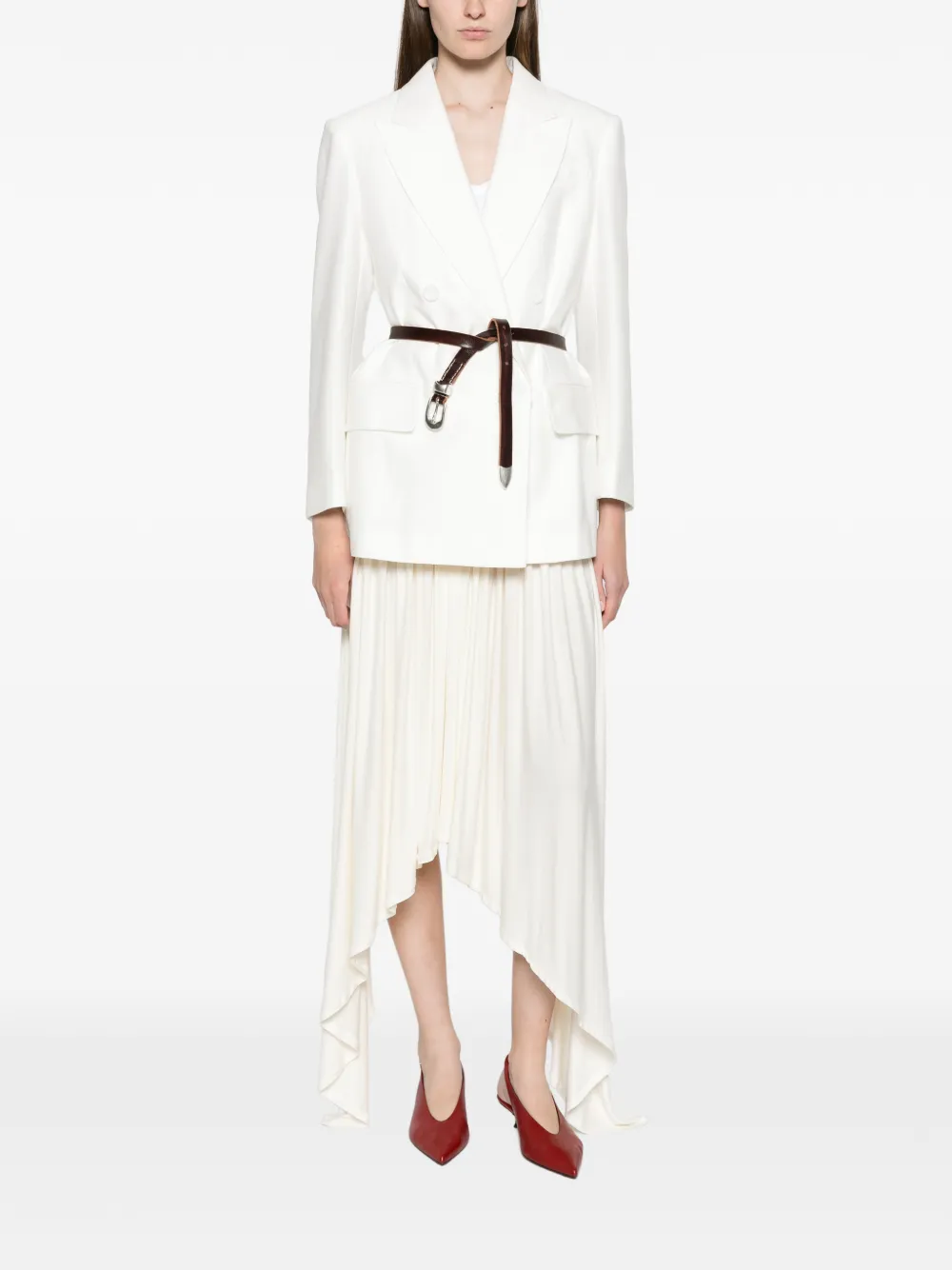 Max Mara piqué jersey Olimpia jacket white Wit