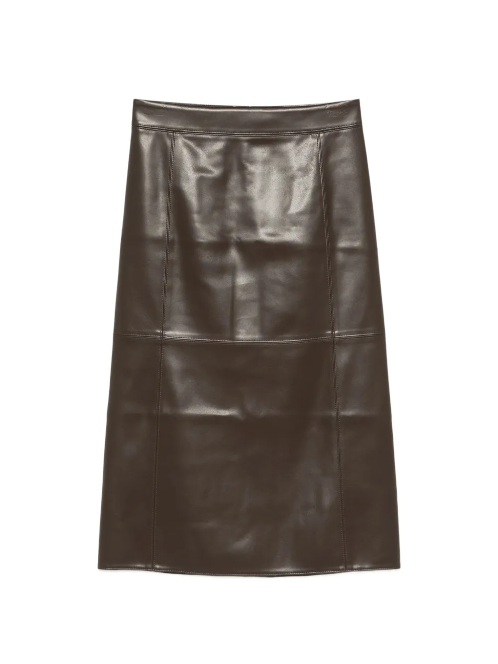 Max Mara coated jersey midi skirt - dark bown - Marrone