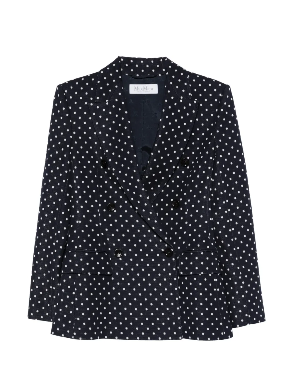 Max Mara double-breasted polka dot jersey blazer - ultramarine - Blu