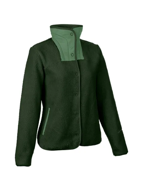 LAMUNT Sabine fleece-texture high-neck cardigan