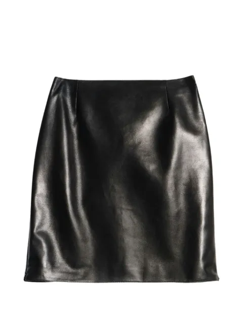 Gucci side-slit leather mini skirt