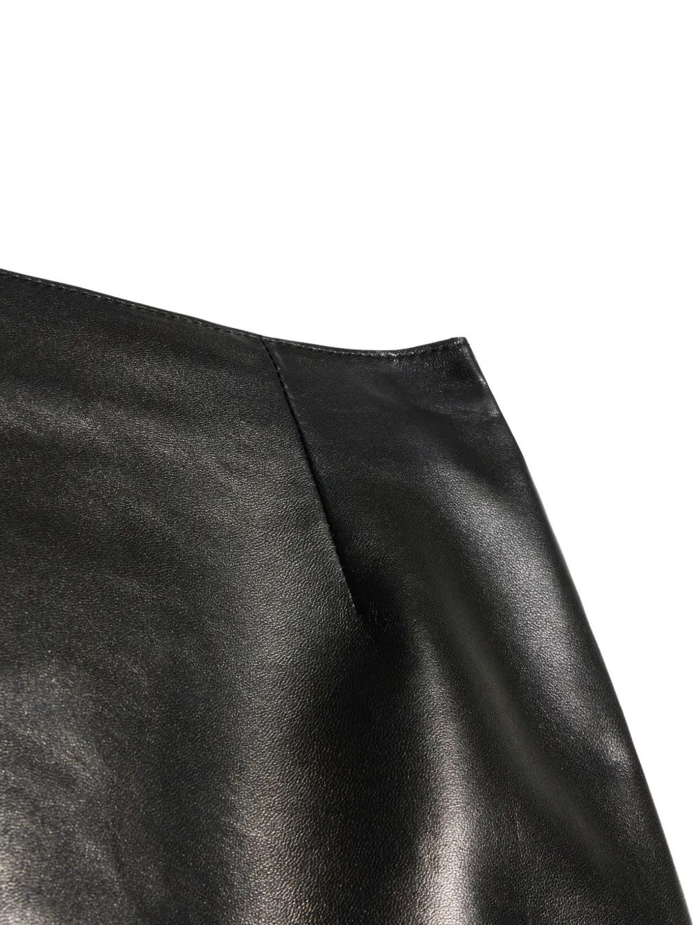 Gucci Leren mini-rok met zijsplit Zwart