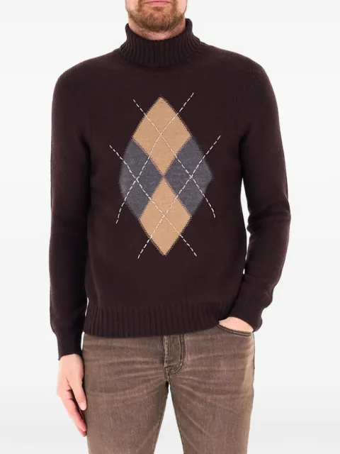 Ballantyne argyle-pattern roll-neck sweater