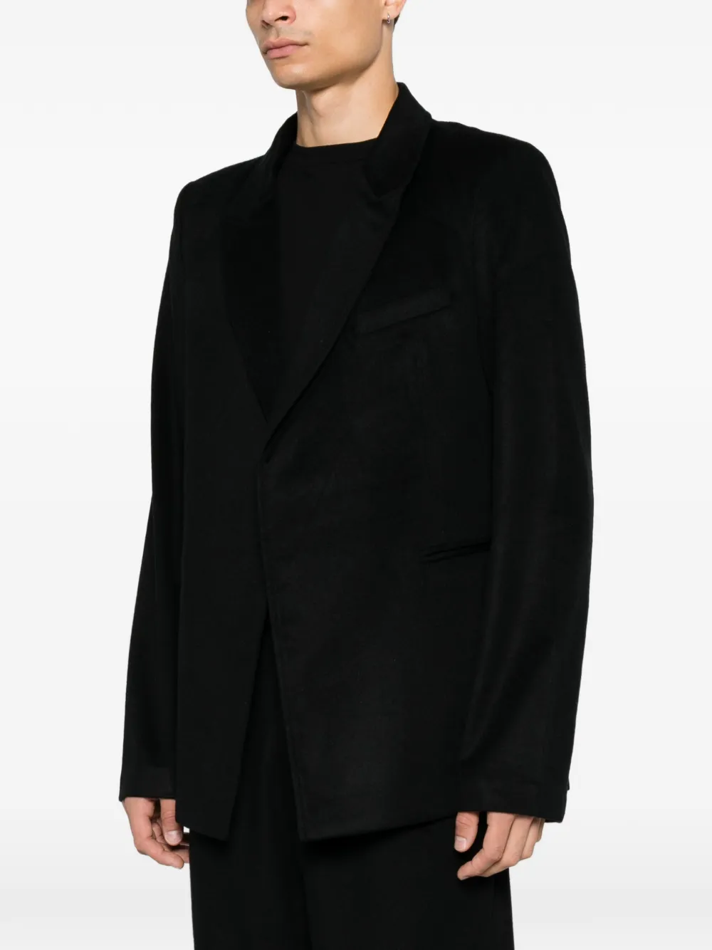 Frenckenberger peak-lapel suit blazer Zwart
