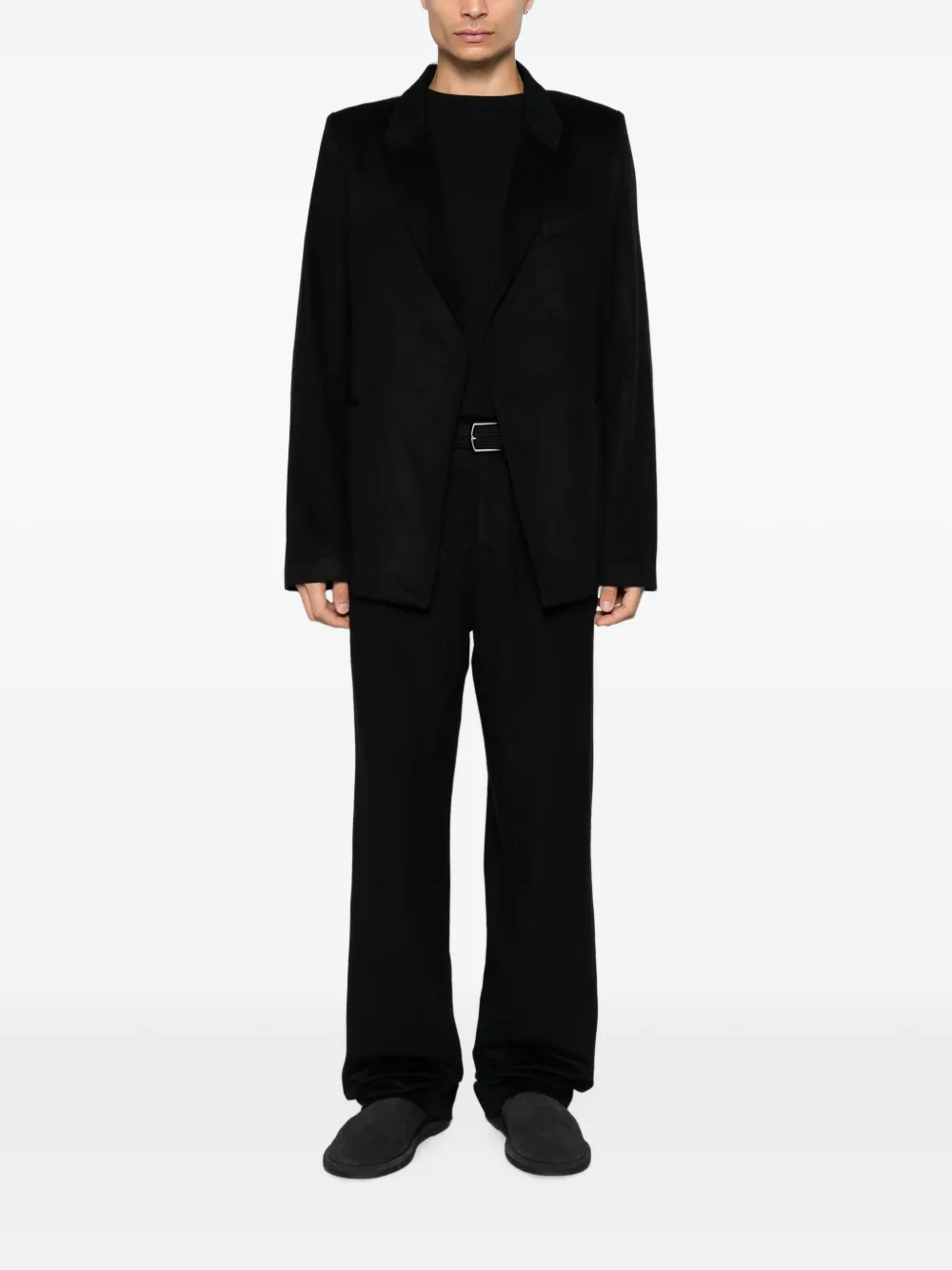 Frenckenberger peak-lapel suit blazer Zwart