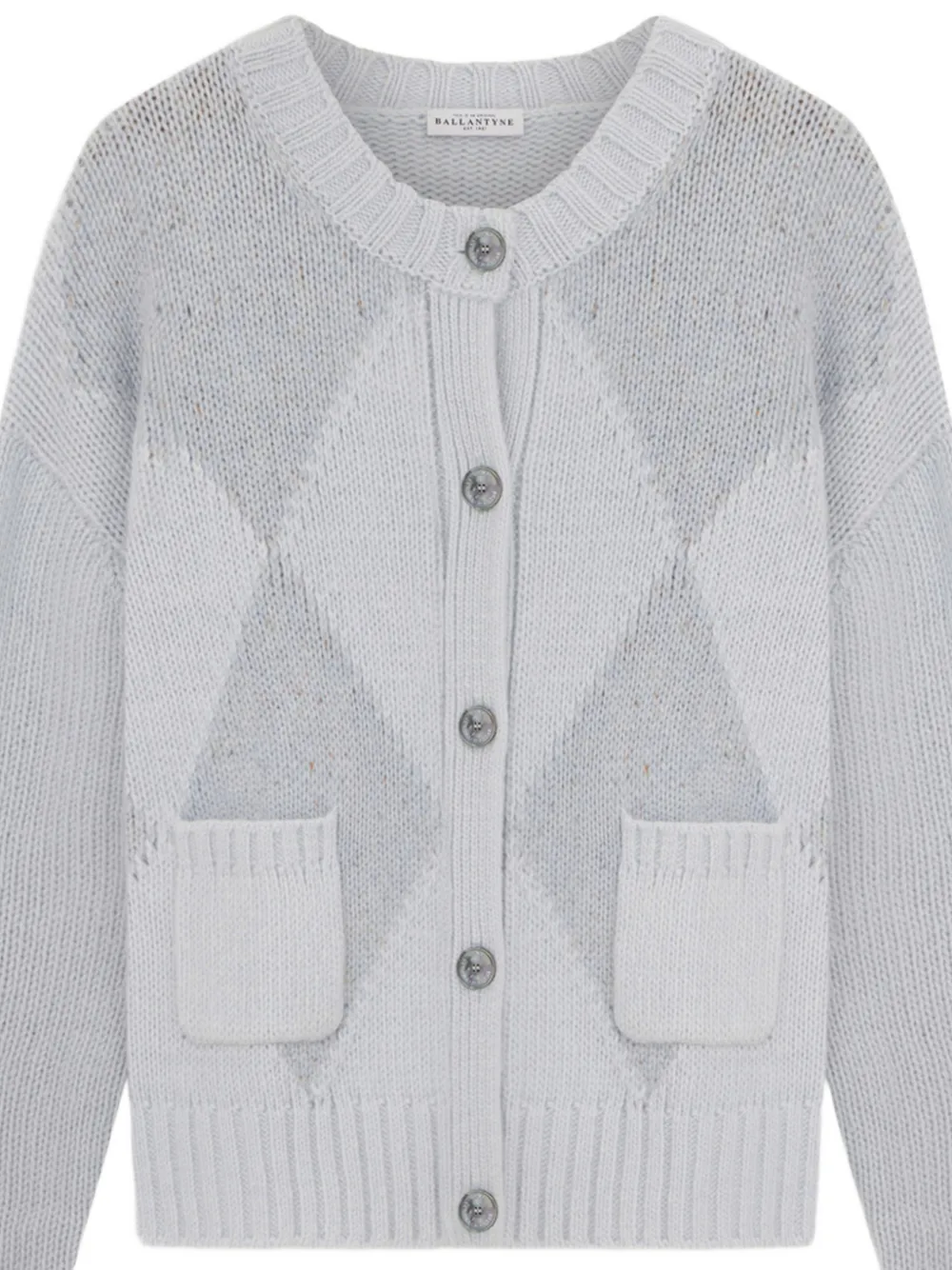 Ballantyne argyle-knit button-up cardigan Grijs