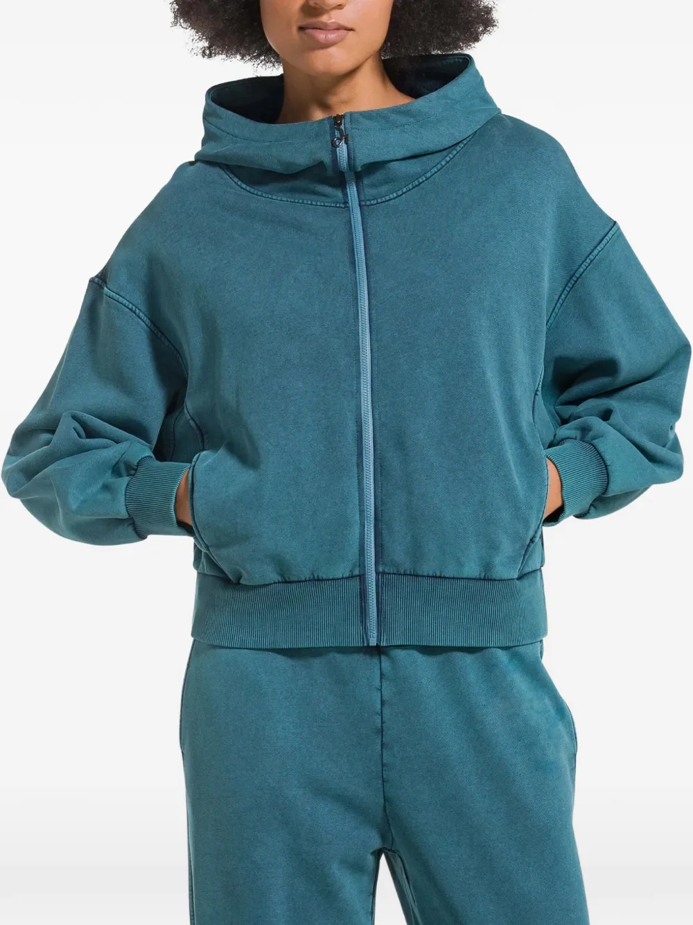 DEHA Marble zip-up hooded hoodie