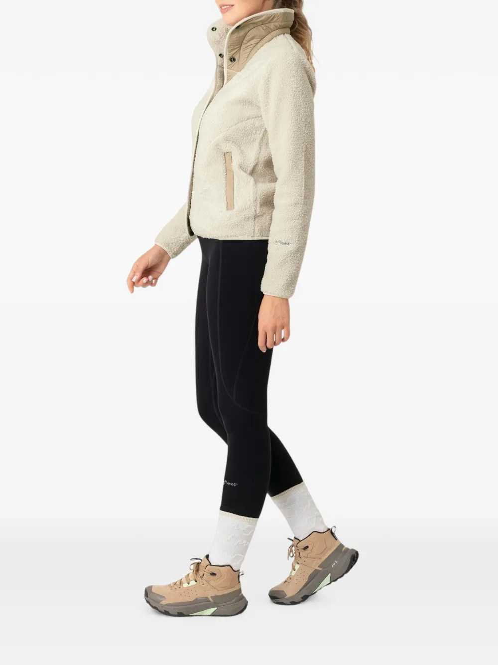LAMUNT Sabine fleece vest met hoge hals Beige