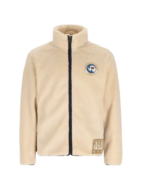 Napapijri logo-patch zip-up sweater