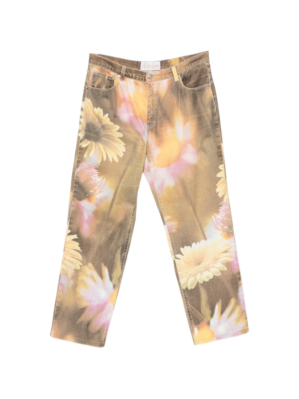 Roberto Cavalli Vintage 1980s Jeans mit Blumenprint - Braun
