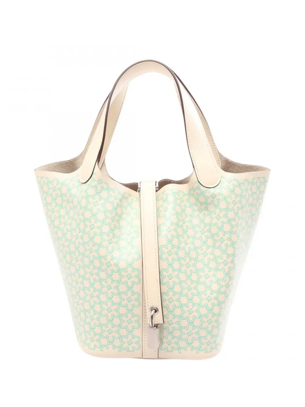 Hermès Pre-Owned 2022 Swift Lucky Daisy Picotin Lock 18 handbag - Bianco