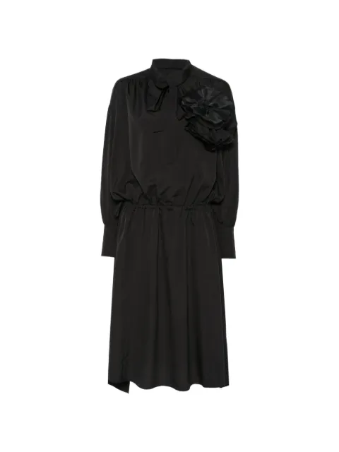 Juun.J corsage-embellished pussy-bow midi dress