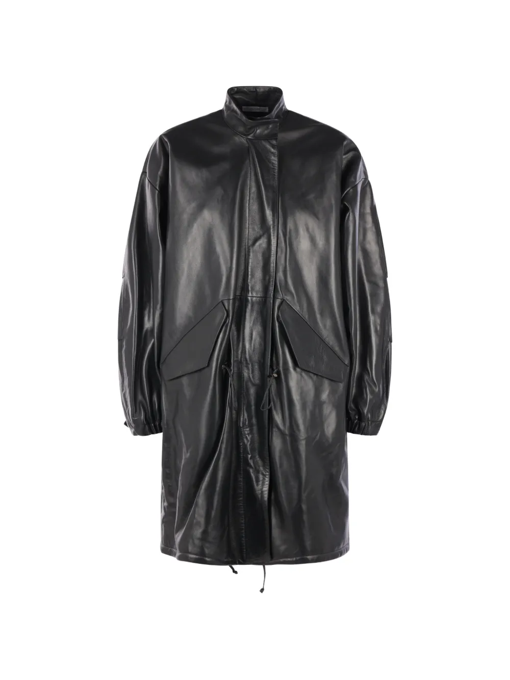 Dusan drawstring-waist leather coat