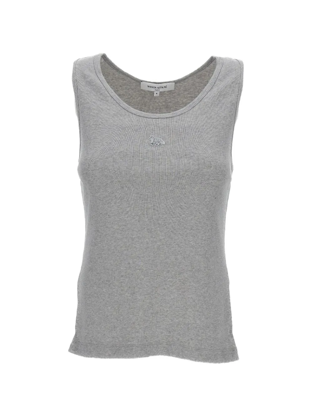 Maison Kitsuné ribbed-knit logo-patch top