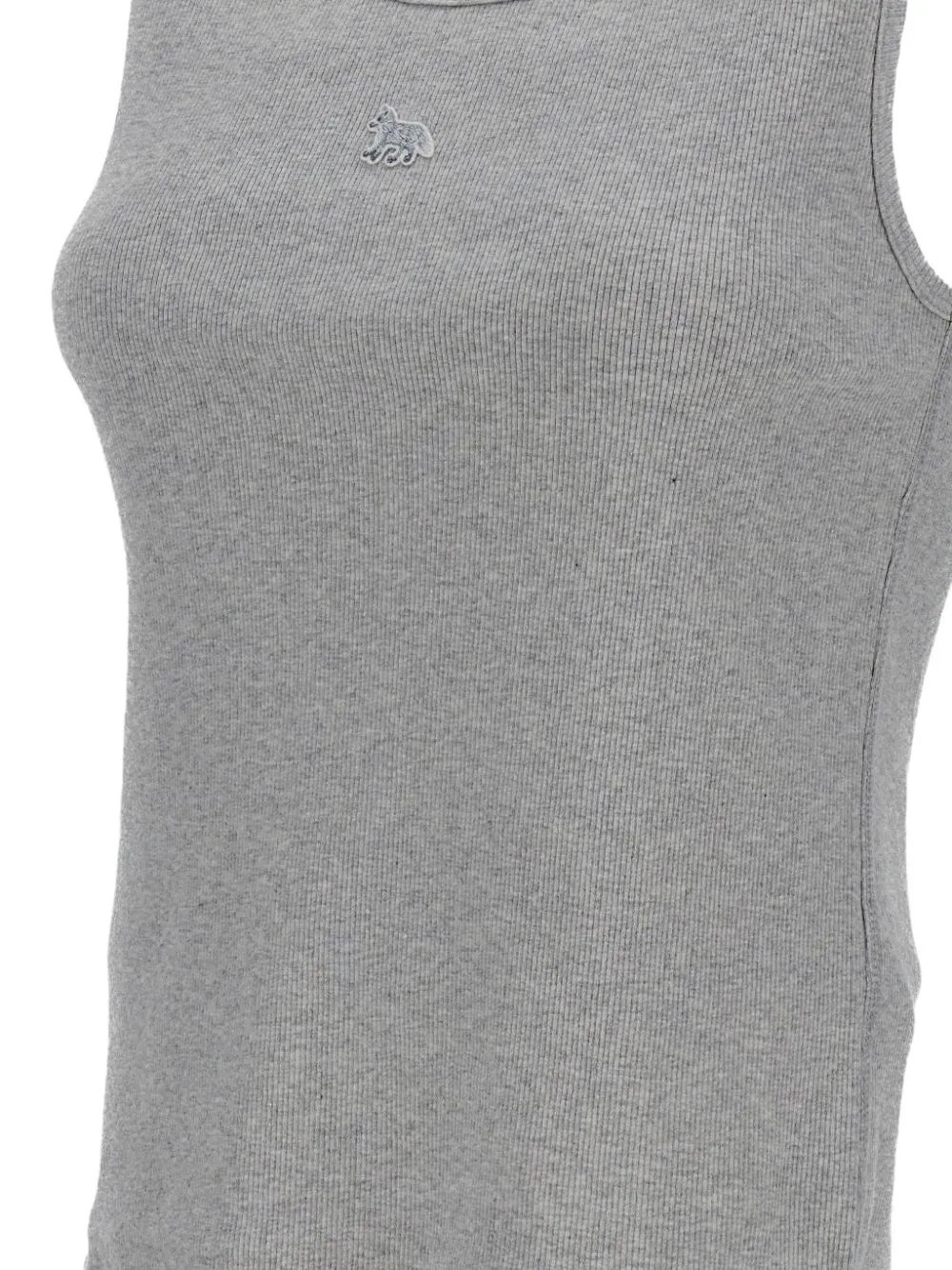 Maison Kitsuné Ribgebreide top met logo-patch Grijs