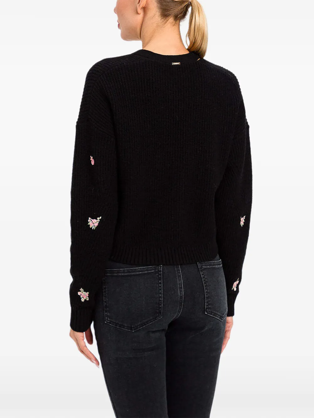 TWINSET Vest met geborduurde bloemen en uitgesneden details Zwart