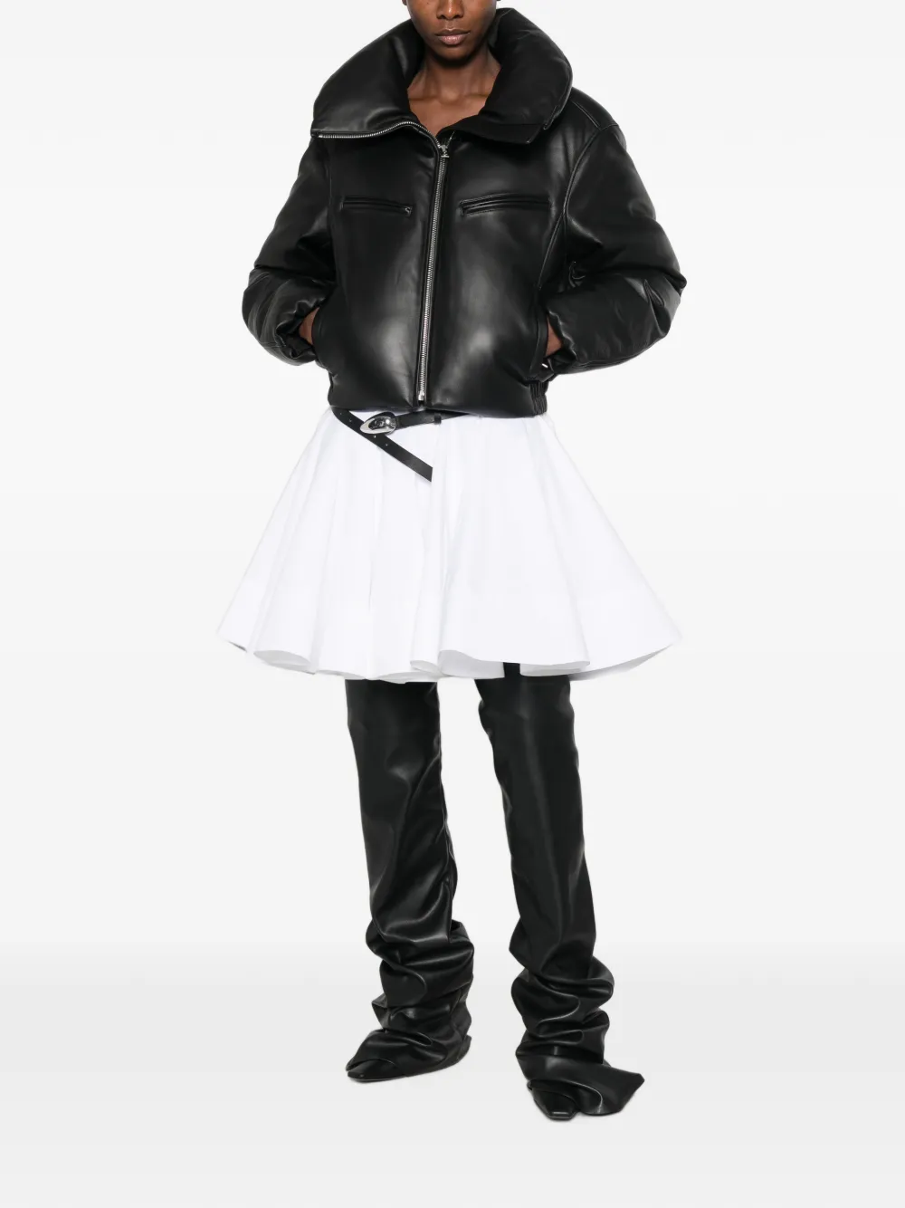 Alexander Wang Gewatteerd jack met trechterhals Zwart