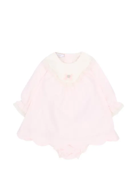 Paz Rodriguez scalloped-edge bow-detail dress set
