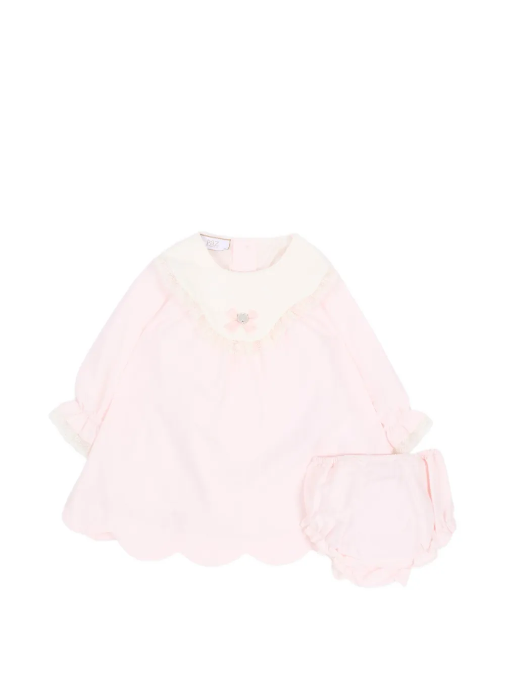 Paz Rodriguez Jurkset met gewelfde afwerking en strikdetail Roze
