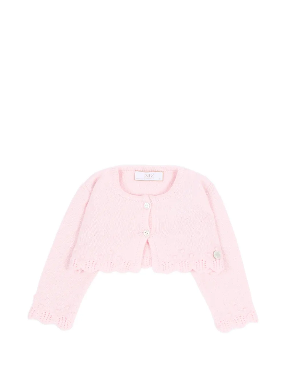 Paz Rodriguez cardigan crop Alaia à bords festonnés - Rose Paz Rodriguez cardigan crop Alaia à bords festonnés - Rose