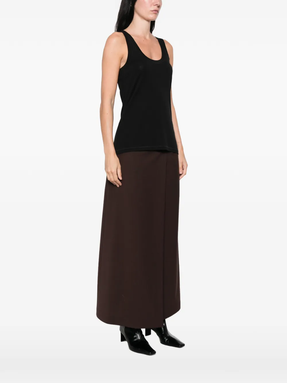 LEMAIRE Tanktop met diepe ronde hals Zwart