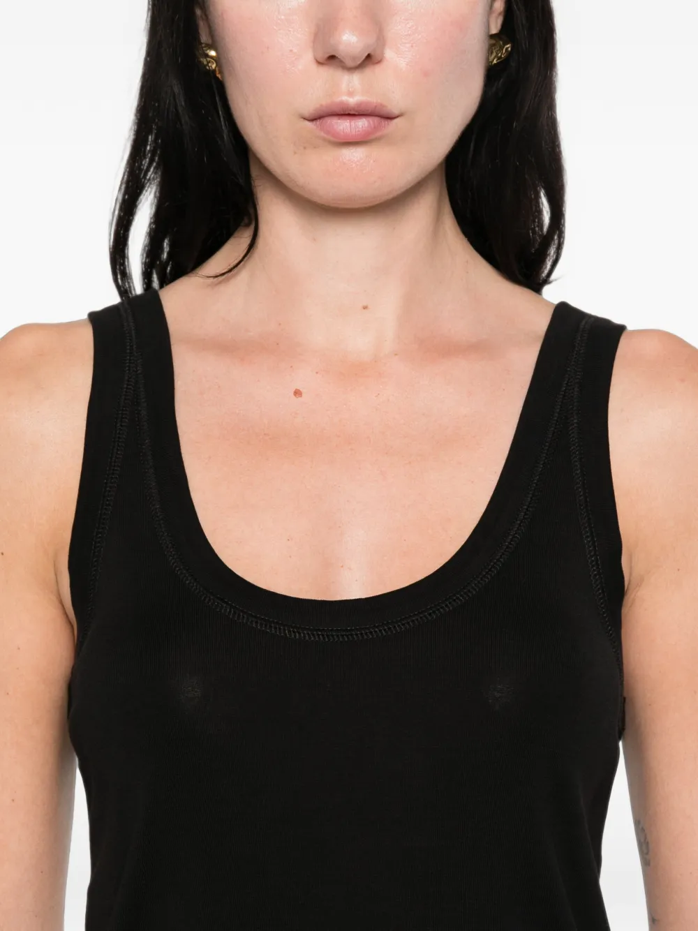 LEMAIRE Tanktop met diepe ronde hals Zwart