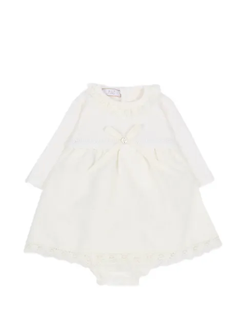 Paz Rodriguez lace-trim bow-detail dress