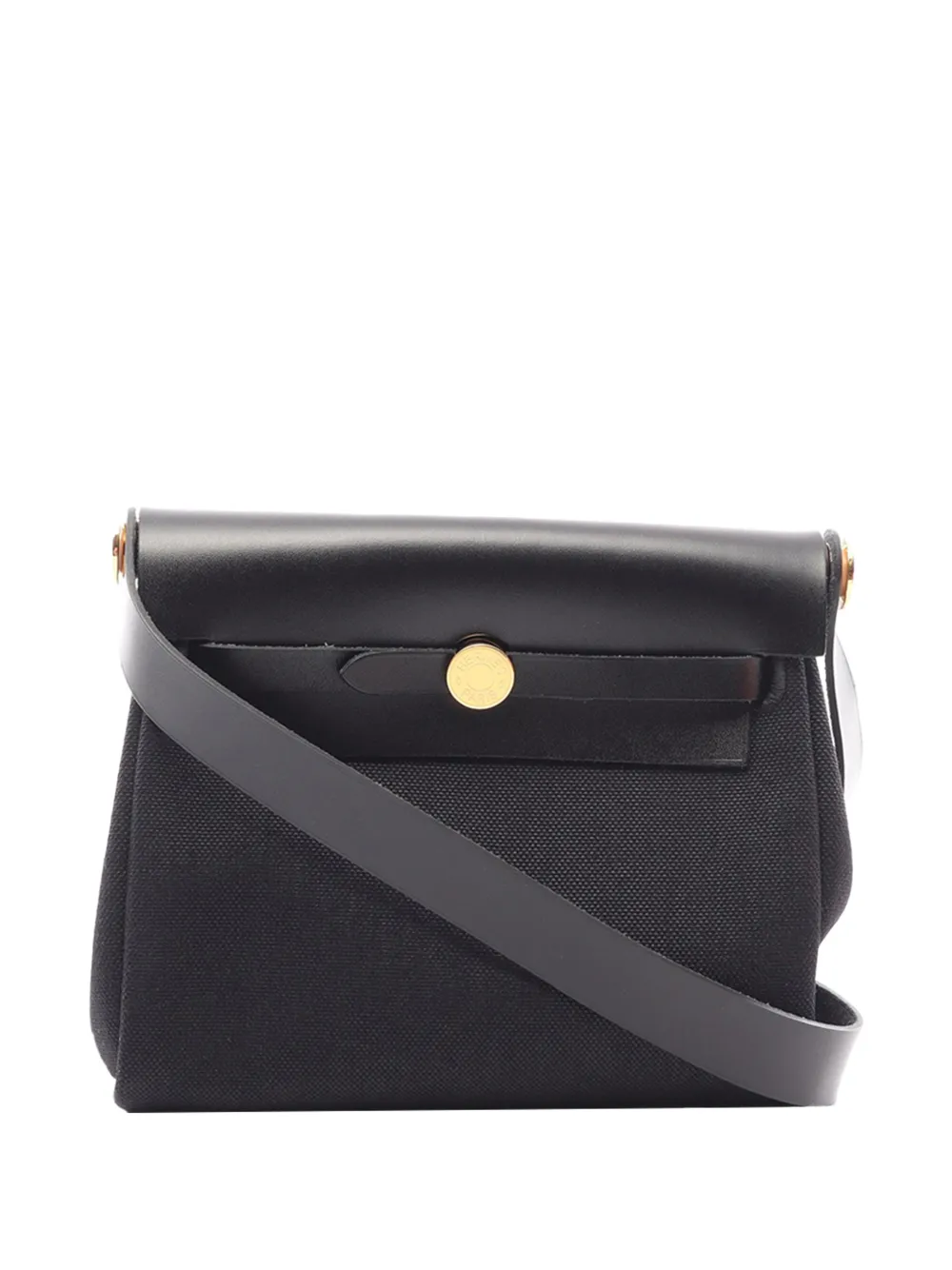 Hermès Pre-Owned Borsa a tracolla Herbag Zip 20 in tela Toile e pelle Vache Hunter 1951 - Nero