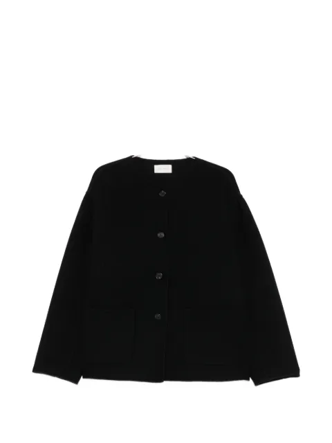 The Row collarless button-up coat